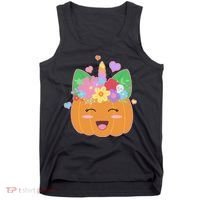 Cute Halloween Unicorn Pumpkin Tank Top thumb 0