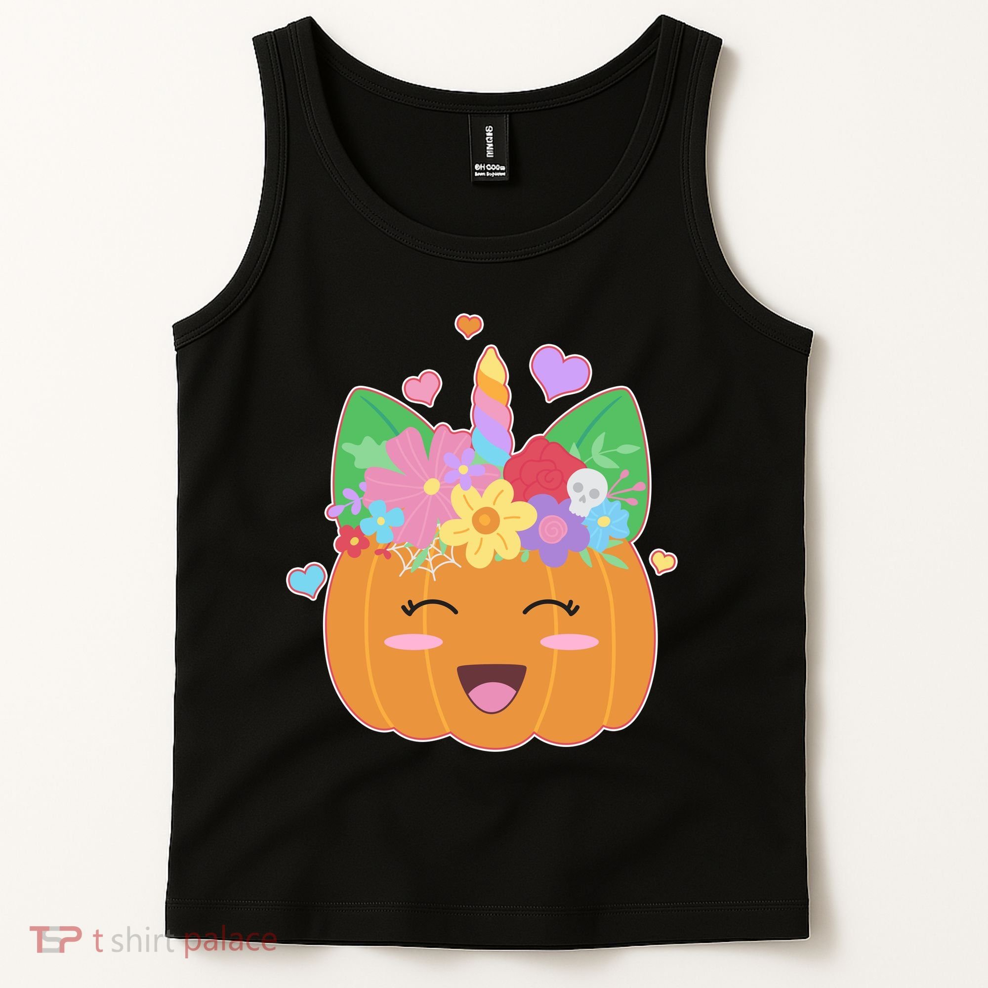 Cute Halloween Unicorn Pumpkin Tank Top