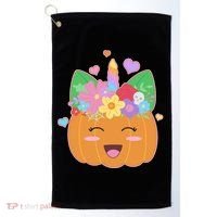 Cute Halloween Unicorn Pumpkin Golf Towel thumb 0