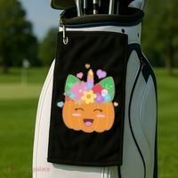 Cute Halloween Unicorn Pumpkin Golf Towel thumb 2