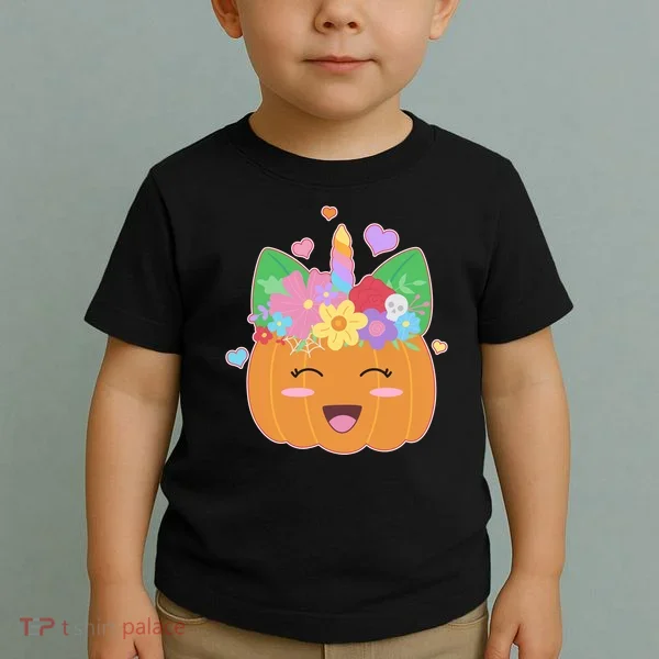 Cute Halloween Unicorn Pumpkin Toddler T-Shirt