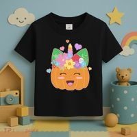 Cute Halloween Unicorn Pumpkin Toddler T-Shirt thumb 3