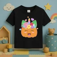 Cute Halloween Unicorn Pumpkin Toddler T-Shirt thumb 3