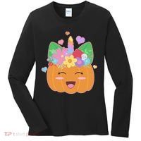 Cute Halloween Unicorn Pumpkin Women's Long Sleeve Shirt thumb 0