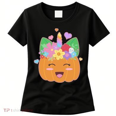 Cute Halloween Unicorn Pumpkin Women's T-Shirt