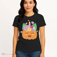 Cute Halloween Unicorn Pumpkin Women's T-Shirt thumb 4