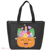 Cute Halloween Unicorn Pumpkin Tote Bag thumb 0