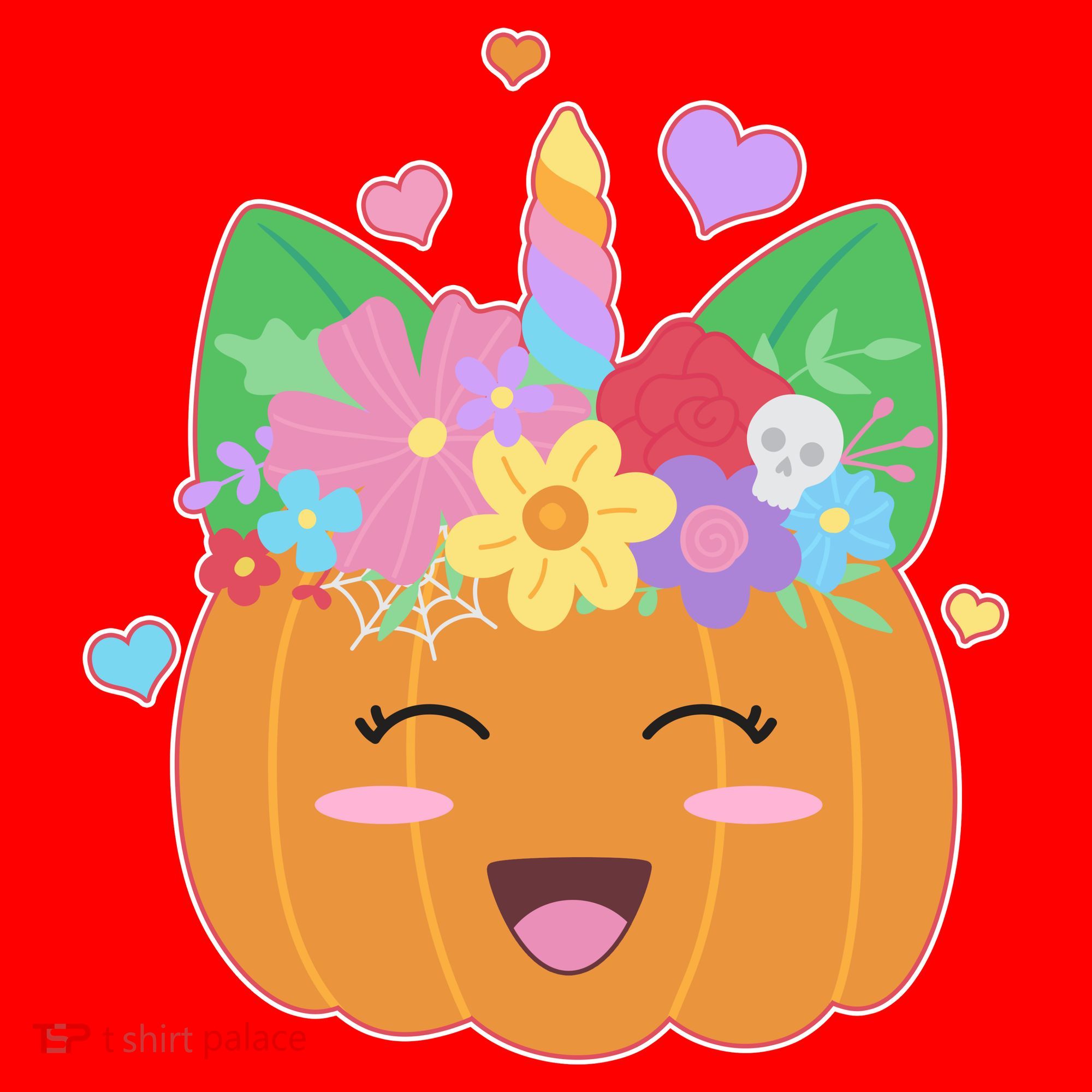 Cute Halloween Unicorn Pumpkin Santa Hat