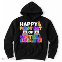 Cute Happy First Day Of Virtual Kindergarten Hoodie thumb 0