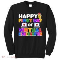Cute Happy First Day Of Virtual Kindergarten Sweatshirt thumb 0