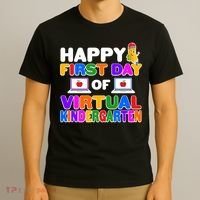 Cute Happy First Day Of Virtual Kindergarten T-Shirt thumb 3