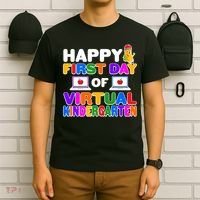 Cute Happy First Day Of Virtual Kindergarten T-Shirt thumb 6