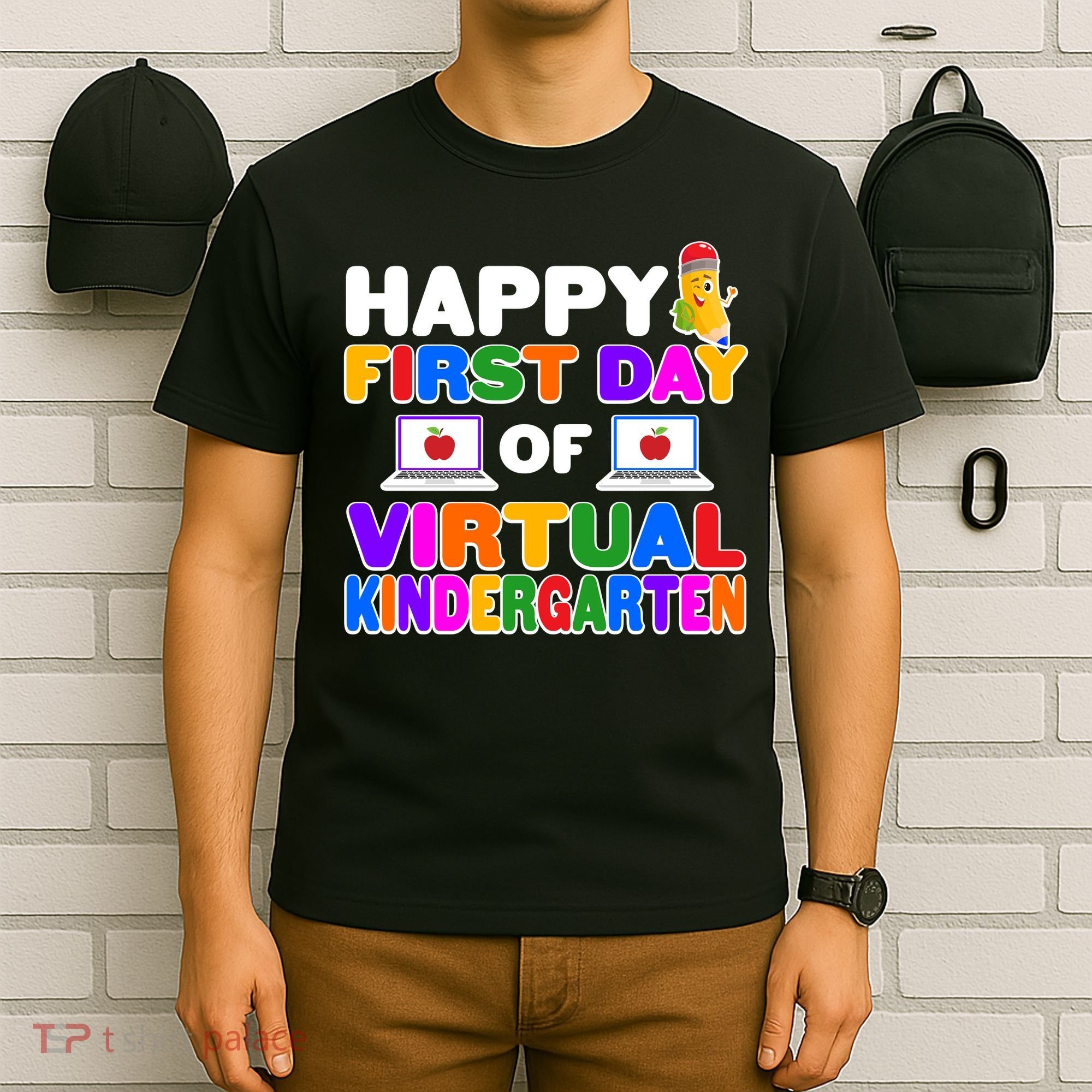 Cute Happy First Day Of Virtual Kindergarten T-Shirt