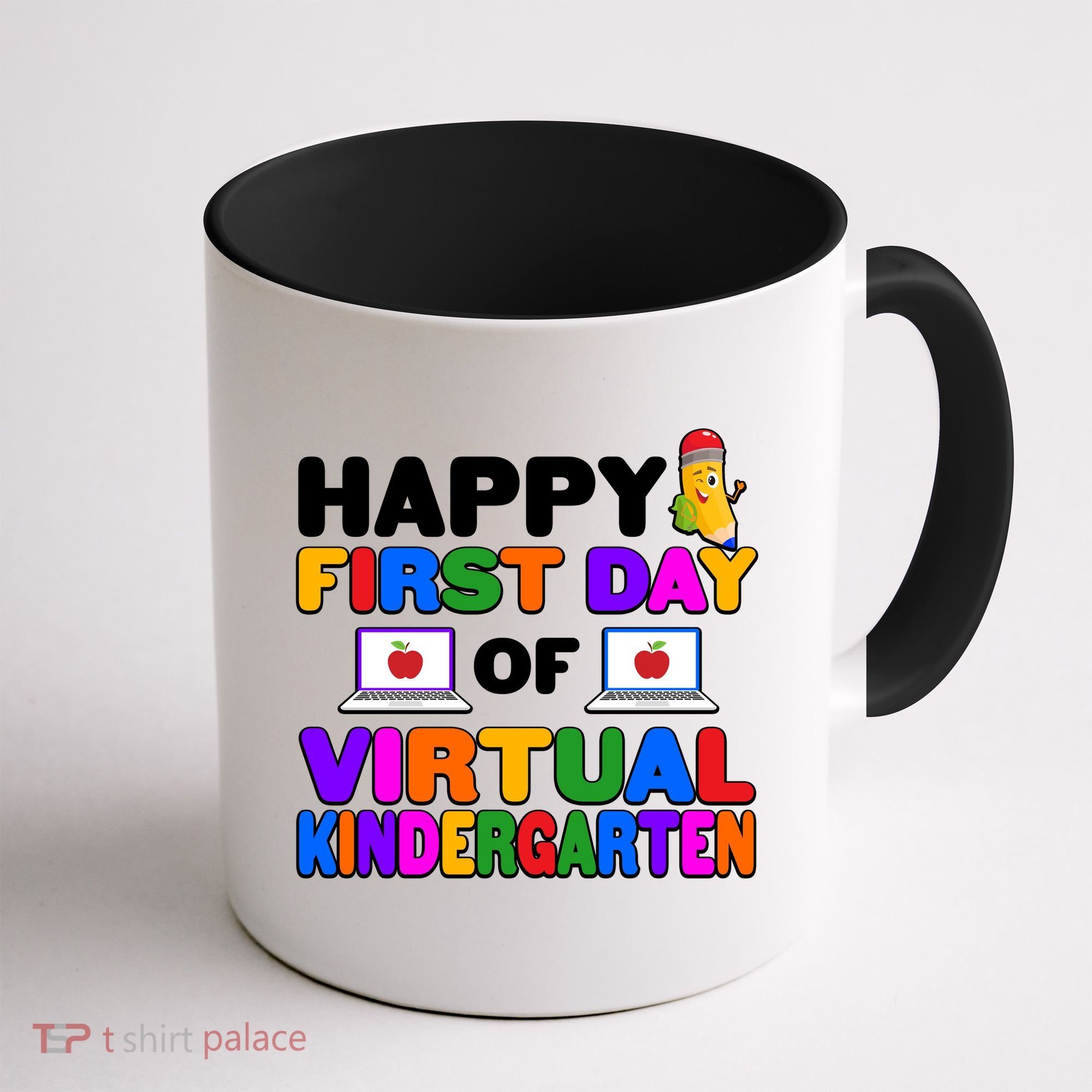 Cute Happy First Day Of Virtual Kindergarten Coffee Mug