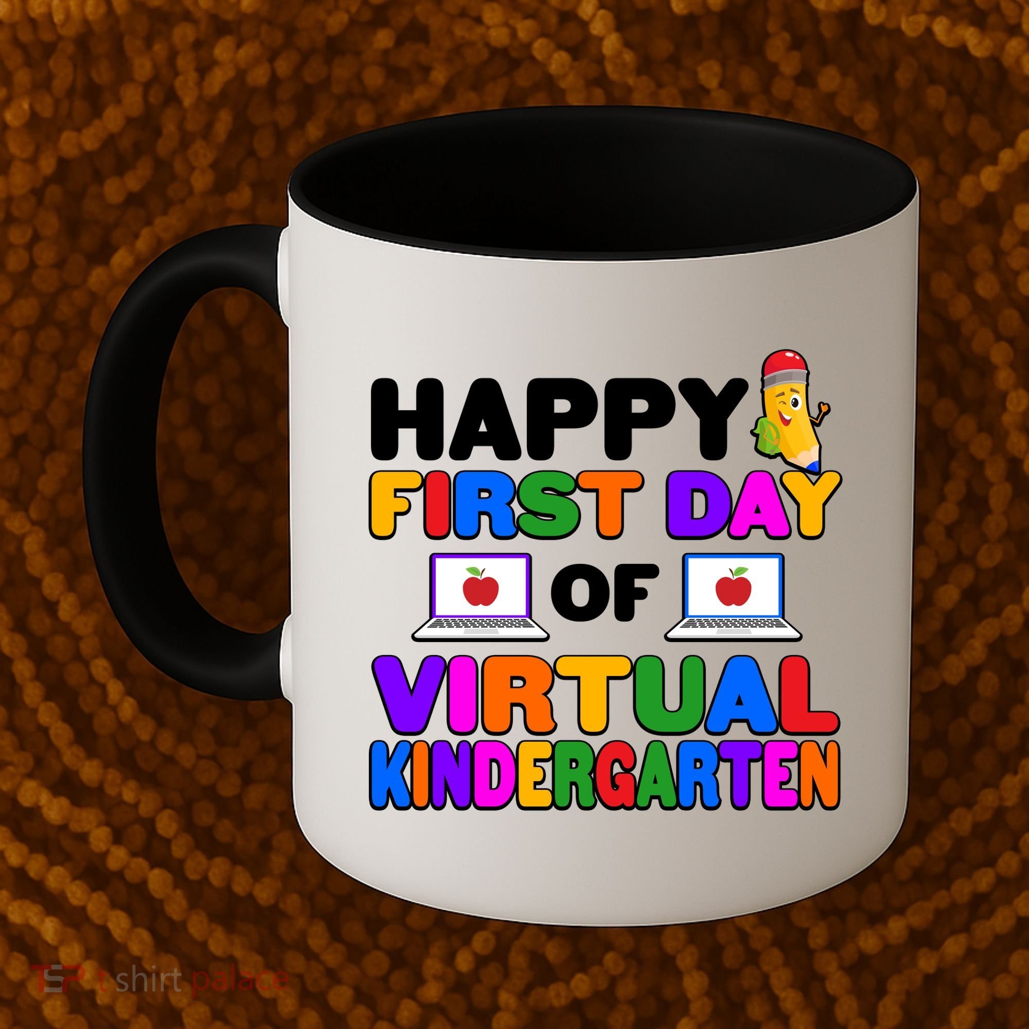 Cute Happy First Day Of Virtual Kindergarten Coffee Mug