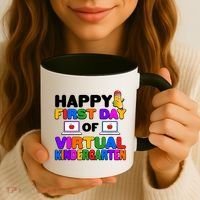 Cute Happy First Day Of Virtual Kindergarten Coffee Mug thumb 3