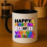 Cute Happy First Day Of Virtual Kindergarten Coffee Mug thumb 4