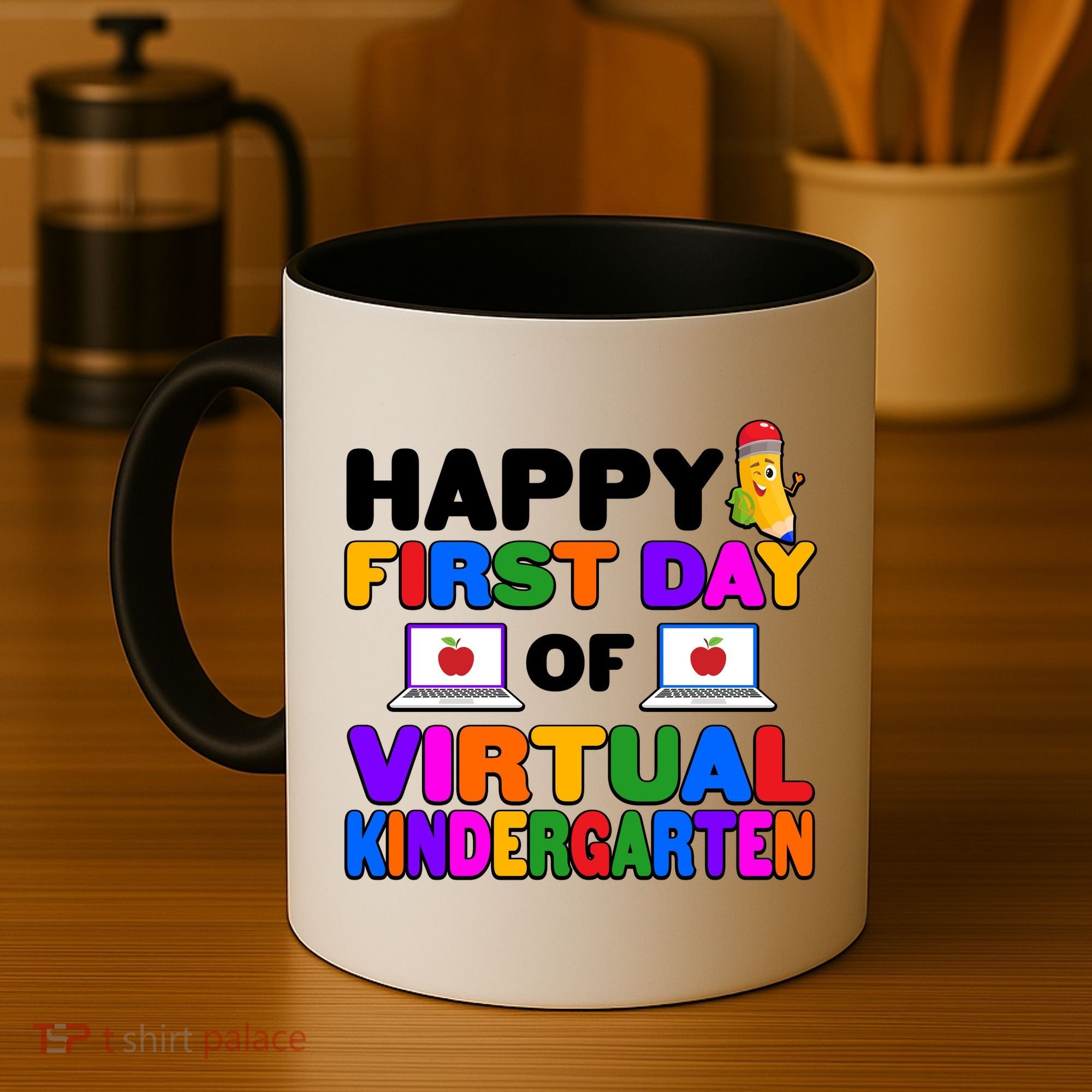 Cute Happy First Day Of Virtual Kindergarten Coffee Mug