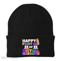 Cute Happy First Day Of Virtual Kindergarten Beanie thumb 0