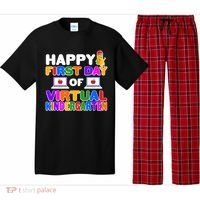 Cute Happy First Day Of Virtual Kindergarten Pajama Set thumb 0