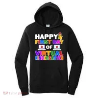 Cute Happy First Day Of Virtual Kindergarten Women's Hoodie thumb 0