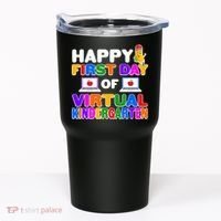 Cute Happy First Day Of Virtual Kindergarten Tumbler thumb 0