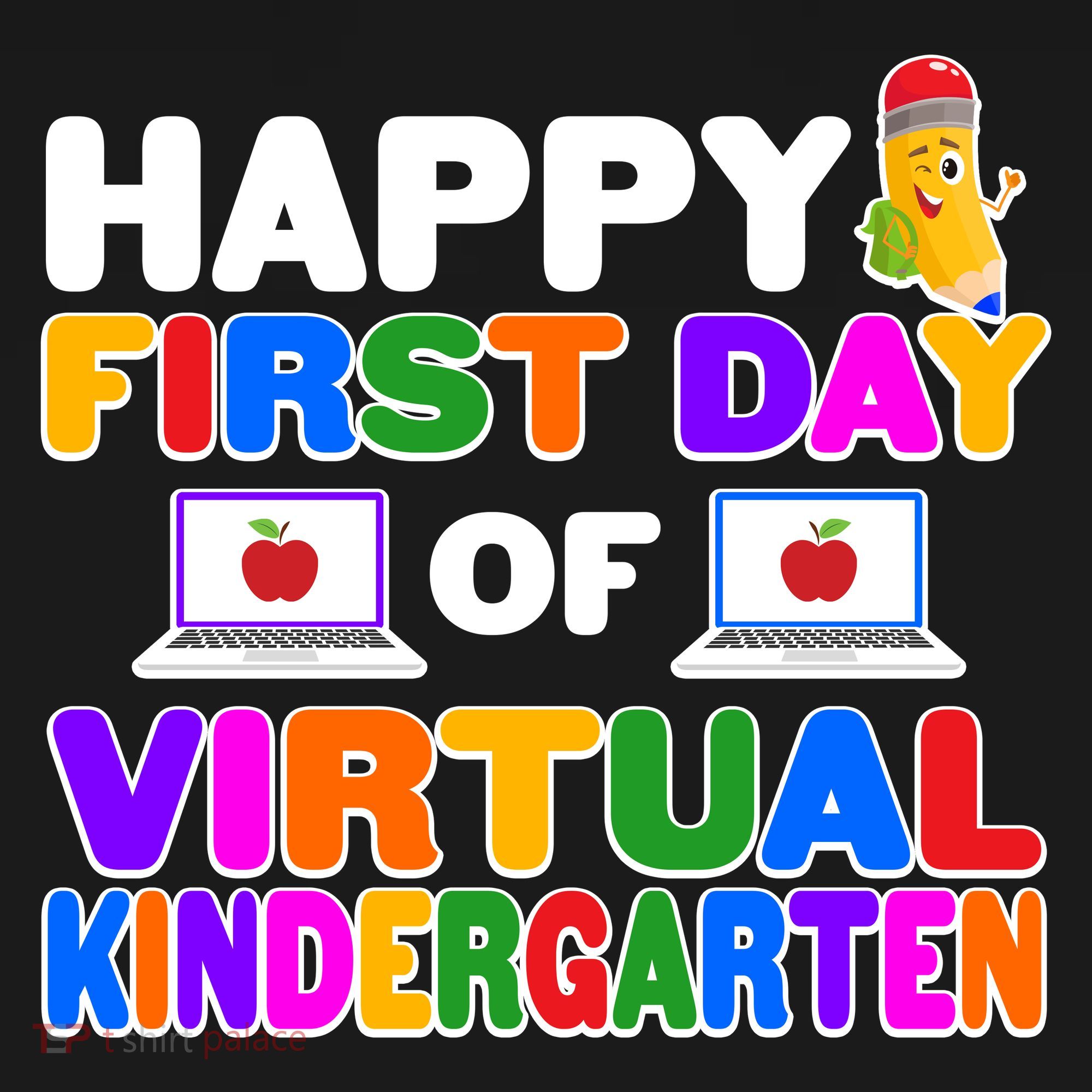 Cute Happy First Day Of Virtual Kindergarten Mousepad