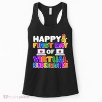 Cute Happy First Day Of Virtual Kindergarten Women's Tank Top thumb 0
