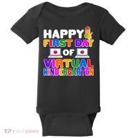 Cute Happy First Day Of Virtual Kindergarten Baby Bodysuit thumb 0