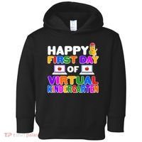 Cute Happy First Day Of Virtual Kindergarten Toddler Hoodie thumb 0