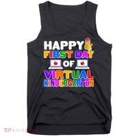 Cute Happy First Day Of Virtual Kindergarten Tank Top thumb 0