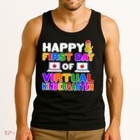 Cute Happy First Day Of Virtual Kindergarten Tank Top thumb 3