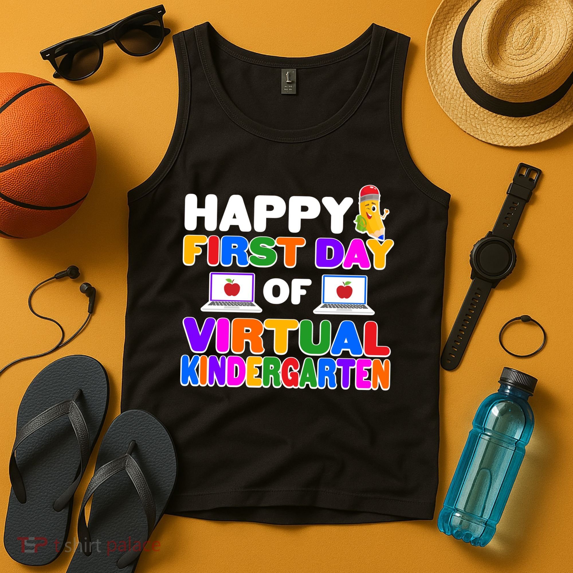 Cute Happy First Day Of Virtual Kindergarten Tank Top