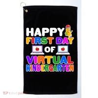 Cute Happy First Day Of Virtual Kindergarten Golf Towel thumb 0