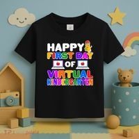 Cute Happy First Day Of Virtual Kindergarten Toddler T-Shirt thumb 3