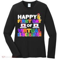 Cute Happy First Day Of Virtual Kindergarten Women's Long Sleeve Shirt thumb 0