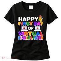 Cute Happy First Day Of Virtual Kindergarten Women's T-Shirt thumb 0