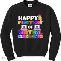 Cute Happy First Day Of Virtual Kindergarten Kids Sweatshirt thumb 0