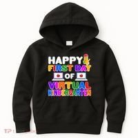 Cute Happy First Day Of Virtual Kindergarten Kids Hoodie thumb 0