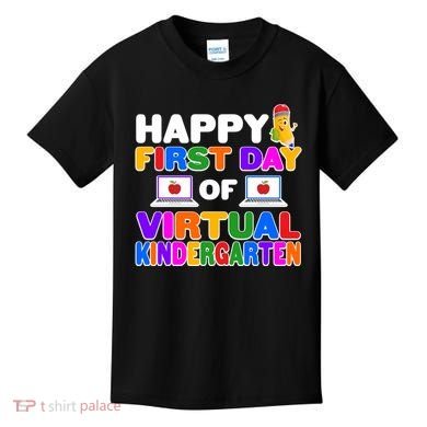 Cute Happy First Day Of Virtual Kindergarten Kids T-Shirt
