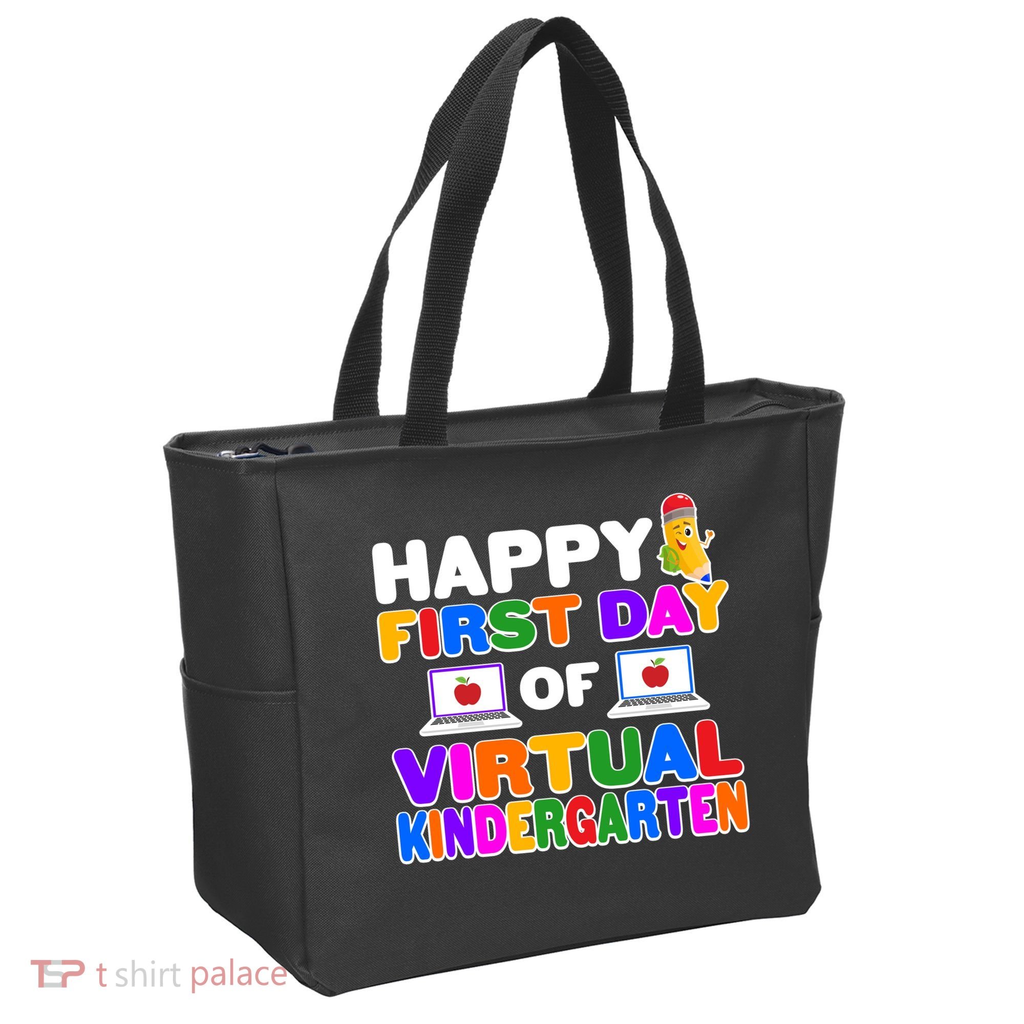 Cute Happy First Day Of Virtual Kindergarten Tote Bag