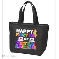 Cute Happy First Day Of Virtual Kindergarten Tote Bag thumb 3