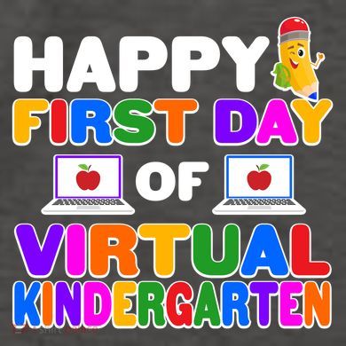 Cute Happy First Day Of Virtual Kindergarten Vector Backpack