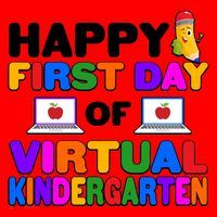 Cute Happy First Day Of Virtual Kindergarten Santa Hat thumb 1
