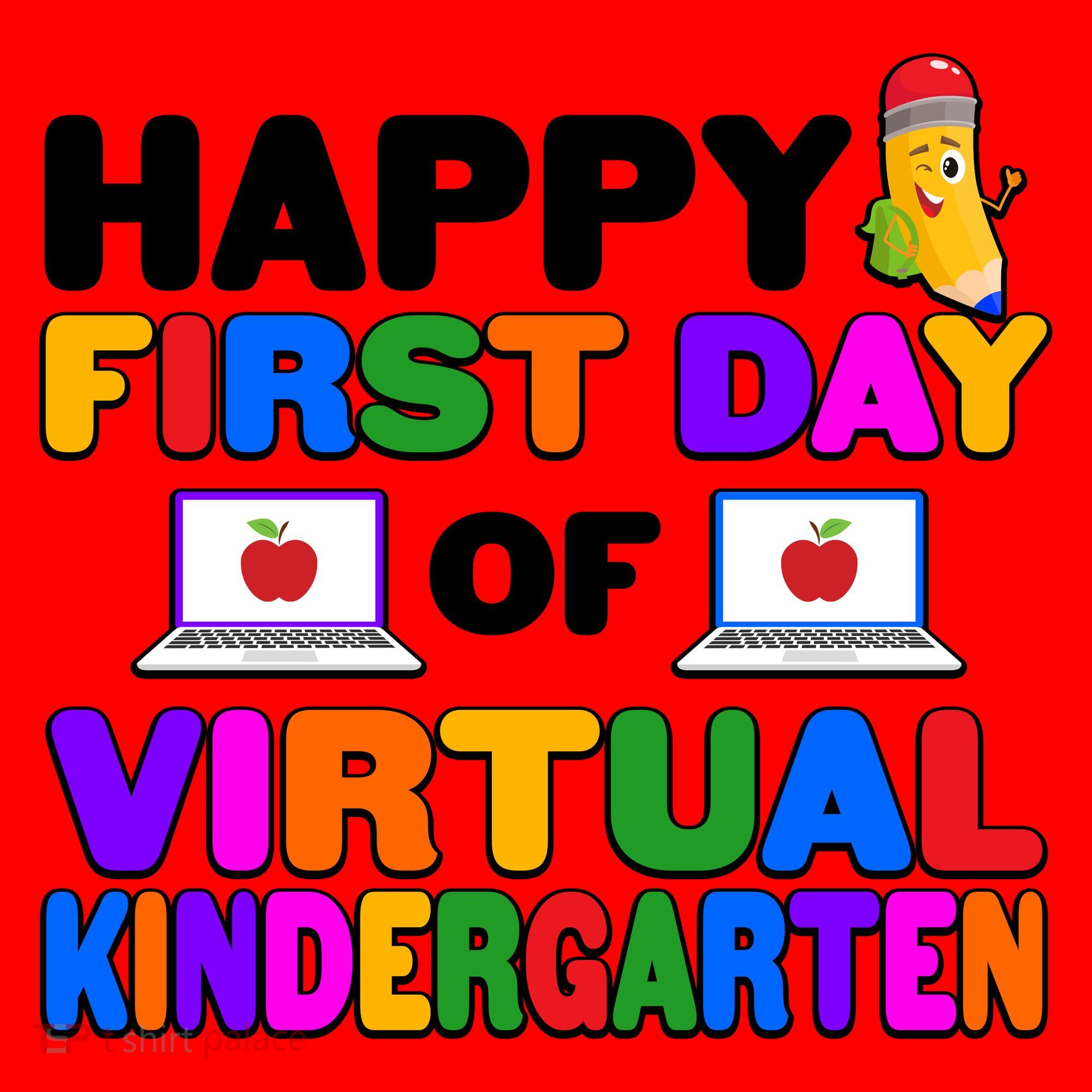 Cute Happy First Day Of Virtual Kindergarten Santa Hat