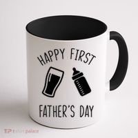 Cute Happy First Father's Day Baby Bottle Coffee Mug thumb 1