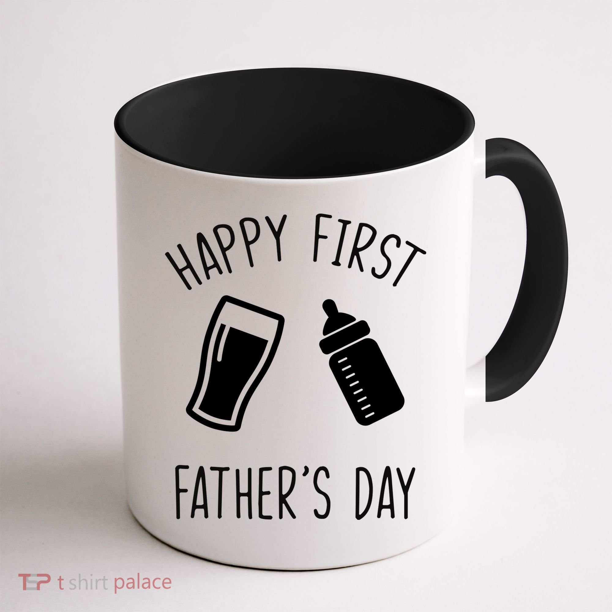 Cute Happy First Father's Day Baby Bottle Coffee Mug