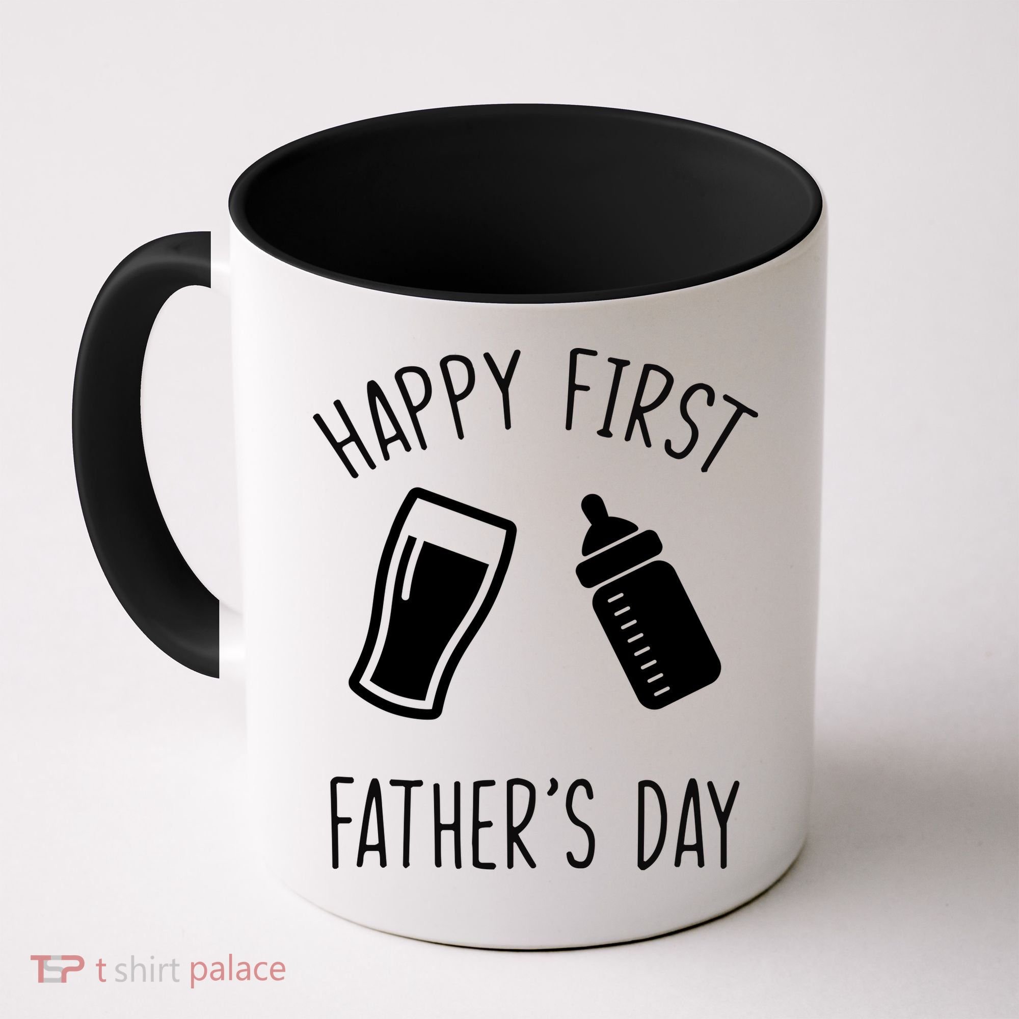 Cute Happy First Father's Day Baby Bottle Coffee Mug