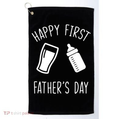 Cute Happy First Father's Day Baby Bottle Golf Towel