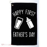 Cute Happy First Father's Day Baby Bottle Golf Towel thumb 0